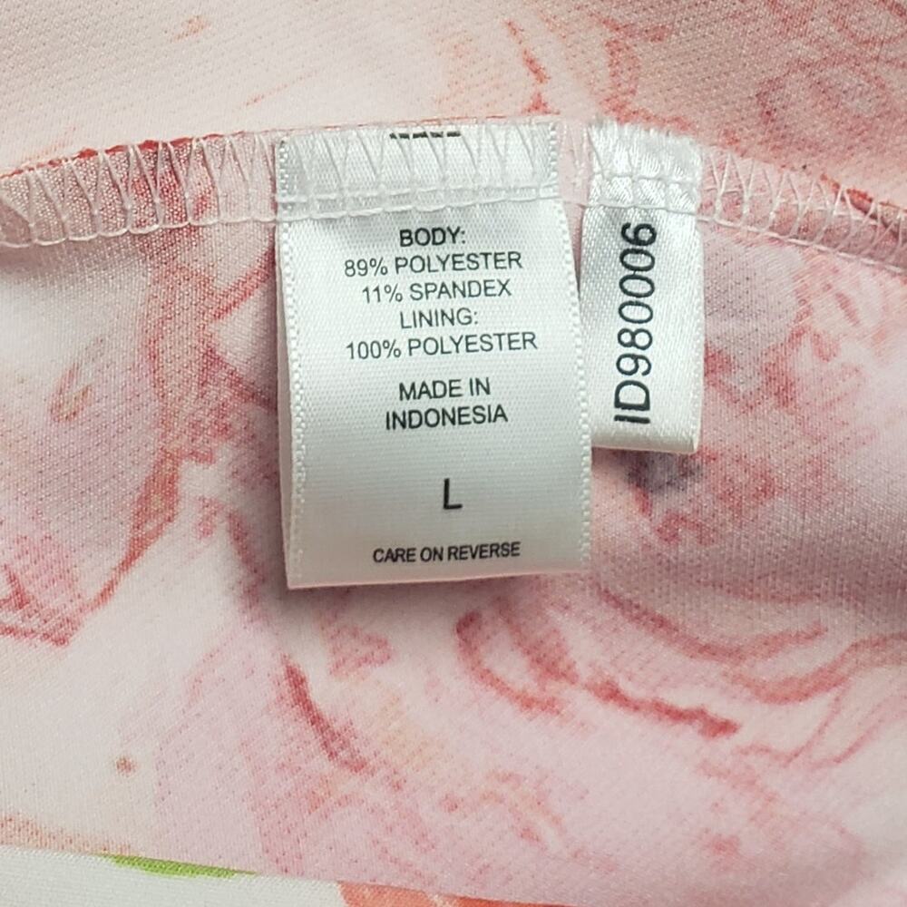 New York & Company Strapless Floral Romper L Rose Print Belted Pockets - Picture 13 of 14
